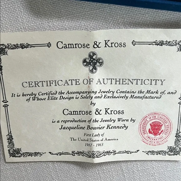 Camrose & Kross Jacqueline Kennedy Pearl and Rhinestone Bangle Bracelet - Picture 7 of 7